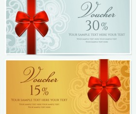 Exquisite vouchers template design vector set 01
