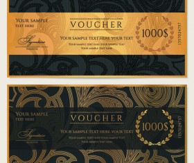Exquisite vouchers template design vector set 04