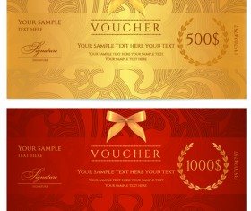 Exquisite vouchers template design vector set 05