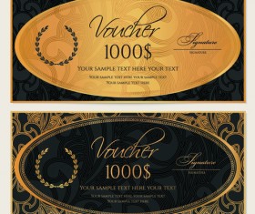 Exquisite vouchers template design vector set 06