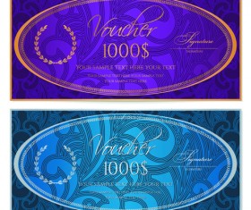 Exquisite vouchers template design vector set 09
