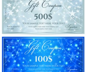 Exquisite vouchers template design vector set 10