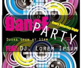Fashion dance party flyer vector material 03