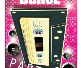 Fashion dance party flyer vector material 05