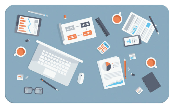 Flat style office elements vector 01