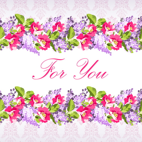 Flower frames with pattern vector background 02