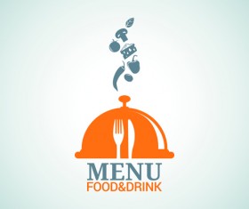 Food with drinks menu logo vector