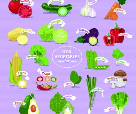Fresh Vegetables creative icons vector