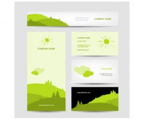 Fresh scenery card creative vector