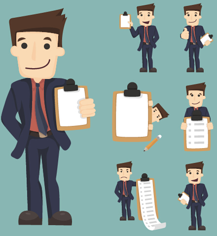 Funny business people character creative vector 02