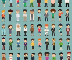 Funny business people character creative vector 03