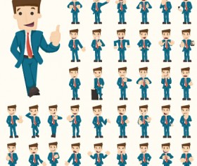 Funny business people character creative vector 04