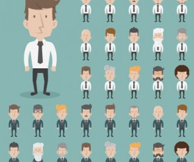 Funny business people character creative vector 05