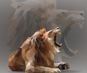 Geometric shapes wild animals creative vector set 01