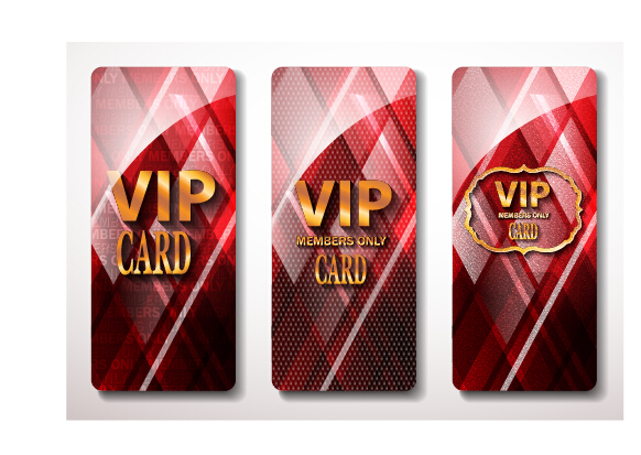 Glass textured VIP cards vector