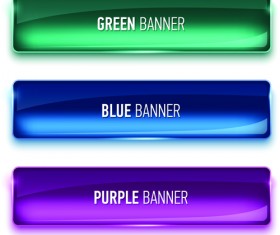 Glass textured color banners graphic vector 02