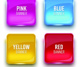 Glass textured color banners graphic vector 04