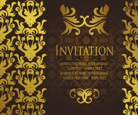 Gold luxury invitation card template vector