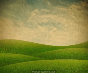 Green nature retro background vector 03