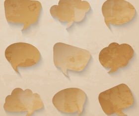 Grunge paper speech bubbles design vector