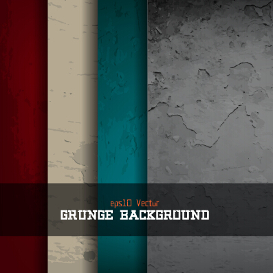 Grunge textures vector background set