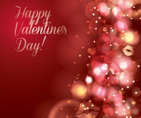 Halation valentine day red background vector