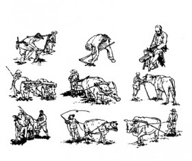 Hand drawn cartoon characters vector 02