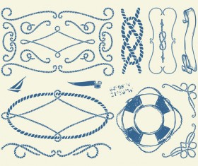 Hand drawn nautical elements vector material 04