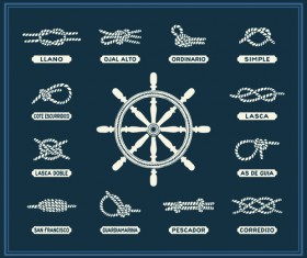 Hand drawn nautical elements vector material 05