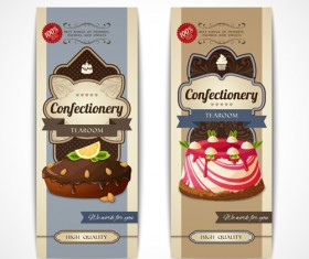 High quality cake banners vector set 02