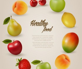 Juicy fruit frame vector background