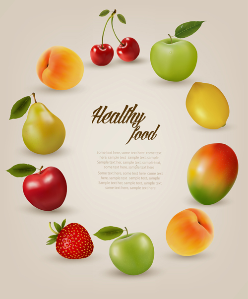 Juicy fruit frame vector background