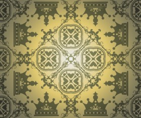 Luxury crown vector seamless pattern vector 01