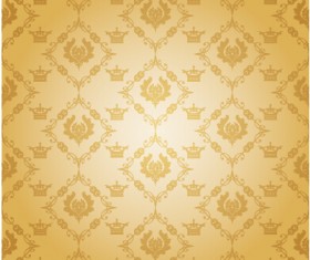 Luxury crown vector seamless pattern vector 02