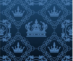 Luxury crown vector seamless pattern vector 04