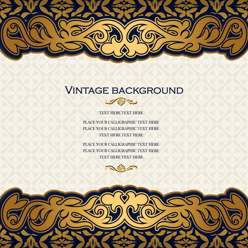 Luxury design vintage backgrounds vector 03