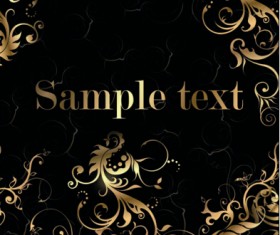 Metallic floral golden ornament vector 03