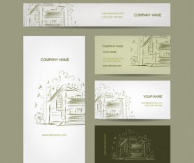 Modern business cards kit vector 02