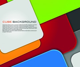 Modern cube background vector graphics 02
