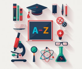 Modern education icons vector material 03