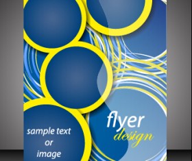 Modern style blue flyer cover vector 01