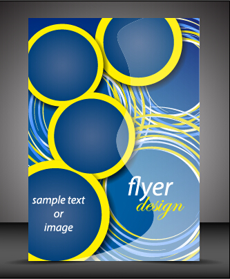 Modern style blue flyer cover vector 01
