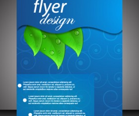 Modern style blue flyer cover vector 02
