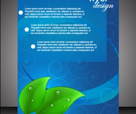 Modern style blue flyer cover vector 03