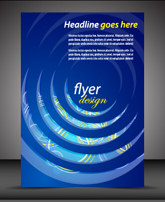 Modern style blue flyer cover vector 04