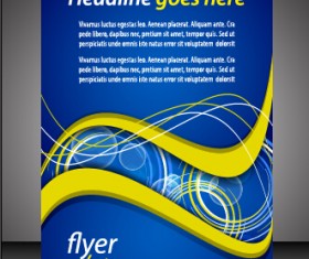 Modern style blue flyer cover vector 05