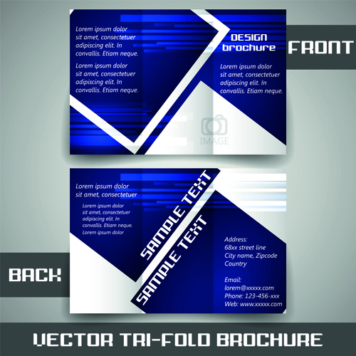 Modern tri-fold business brochure cover vector 02