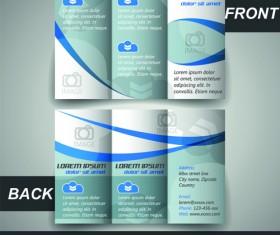 Modern tri-fold business brochure cover vector 03