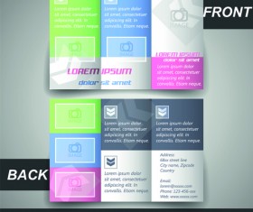 Modern tri-fold business brochure cover vector 04