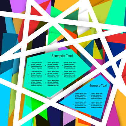 Multicolor geometric business background vector 03